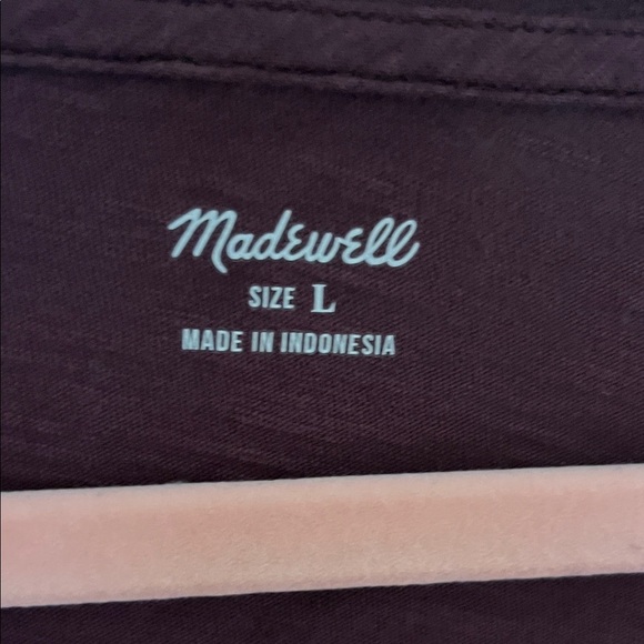 Madewell Deep Burgundy V-Neck Short Sleeve Tee - Picture 2 of 4